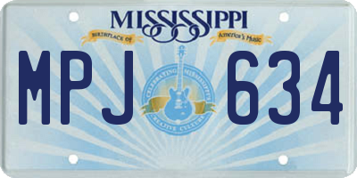 MS license plate MPJ634