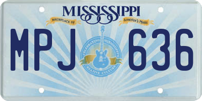 MS license plate MPJ636