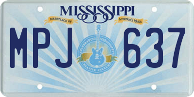 MS license plate MPJ637