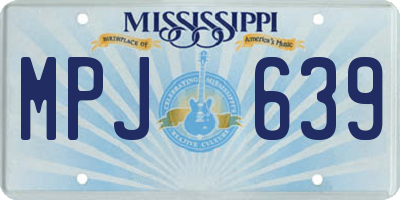 MS license plate MPJ639