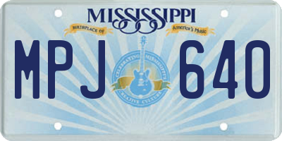 MS license plate MPJ640