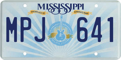 MS license plate MPJ641