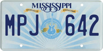 MS license plate MPJ642