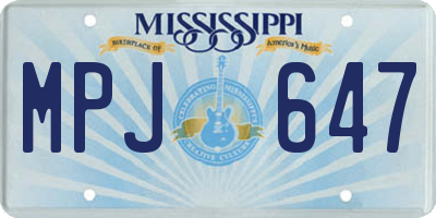 MS license plate MPJ647
