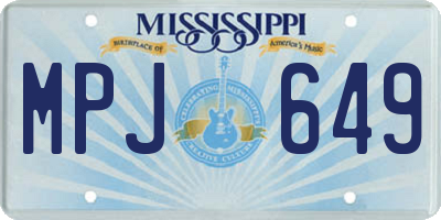 MS license plate MPJ649