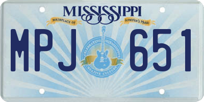 MS license plate MPJ651