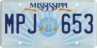 MS license plate MPJ653
