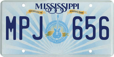 MS license plate MPJ656