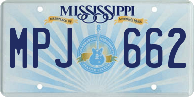 MS license plate MPJ662