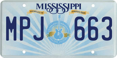 MS license plate MPJ663