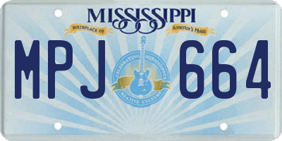 MS license plate MPJ664