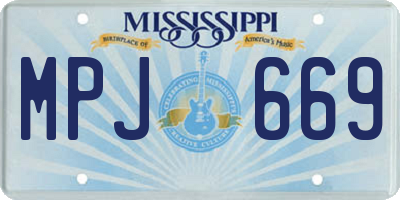 MS license plate MPJ669