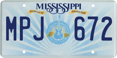 MS license plate MPJ672