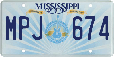 MS license plate MPJ674