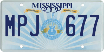MS license plate MPJ677