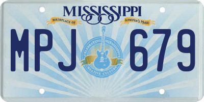 MS license plate MPJ679