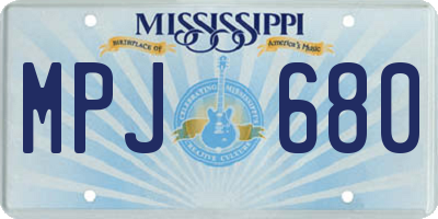 MS license plate MPJ680