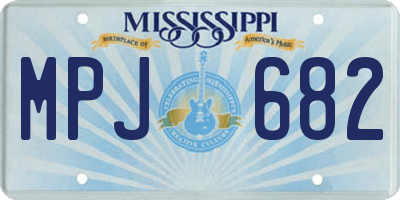 MS license plate MPJ682