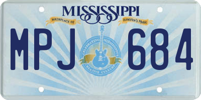 MS license plate MPJ684