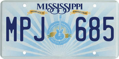 MS license plate MPJ685