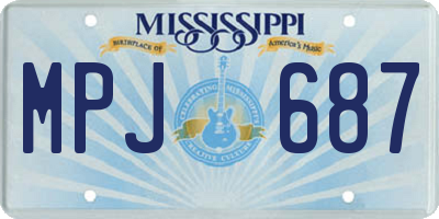 MS license plate MPJ687