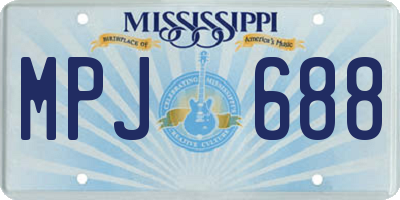 MS license plate MPJ688