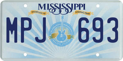 MS license plate MPJ693