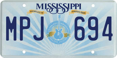 MS license plate MPJ694