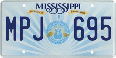 MS license plate MPJ695