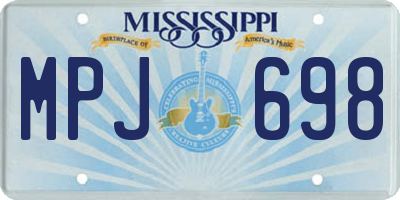 MS license plate MPJ698