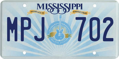 MS license plate MPJ702
