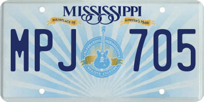 MS license plate MPJ705