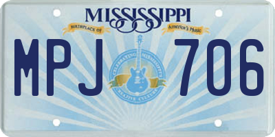 MS license plate MPJ706