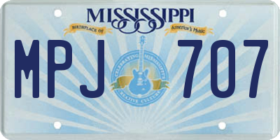 MS license plate MPJ707