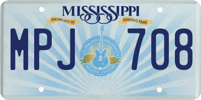 MS license plate MPJ708