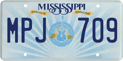 MS license plate MPJ709