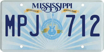 MS license plate MPJ712