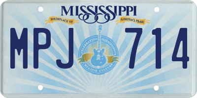 MS license plate MPJ714
