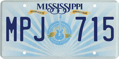 MS license plate MPJ715
