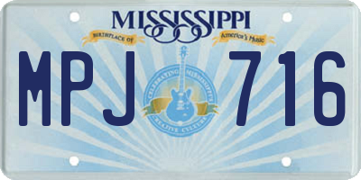 MS license plate MPJ716