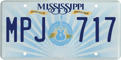 MS license plate MPJ717