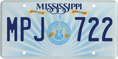 MS license plate MPJ722