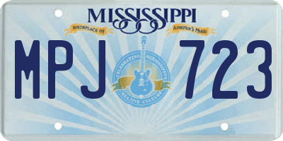 MS license plate MPJ723
