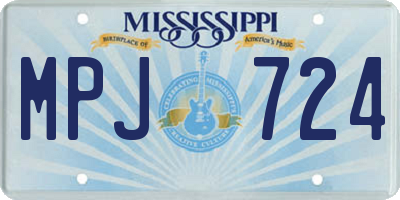 MS license plate MPJ724