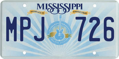 MS license plate MPJ726