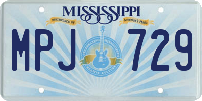 MS license plate MPJ729