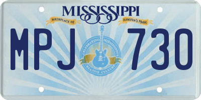MS license plate MPJ730