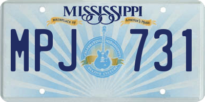 MS license plate MPJ731