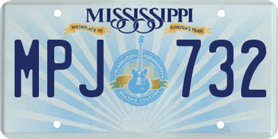 MS license plate MPJ732