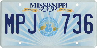 MS license plate MPJ736